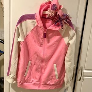 Girls unicorn zippered sweatshirt - never worn